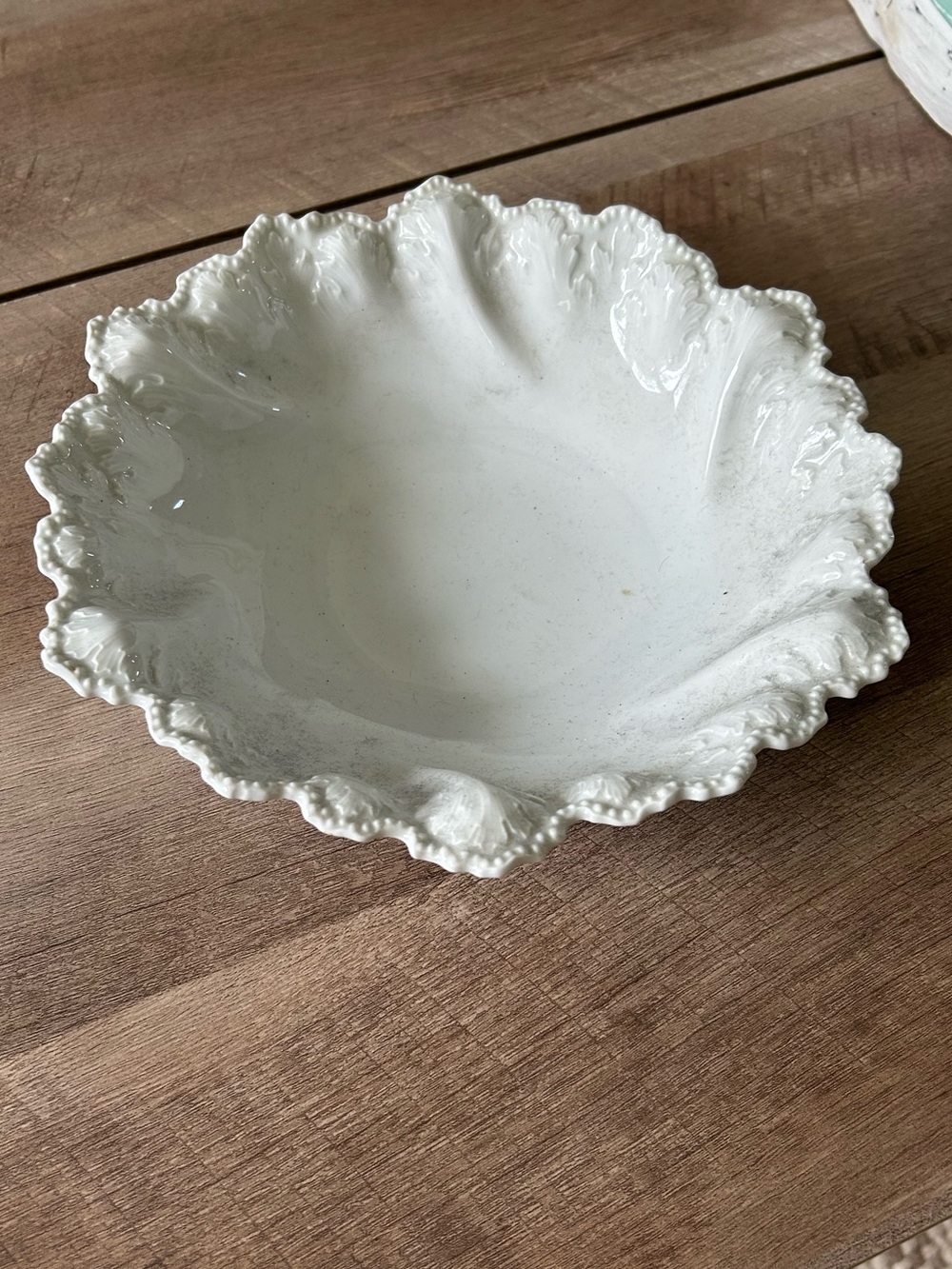 Vintage Alt Tirschenreuth Germany White Decorative Ceramic Serving Bowl